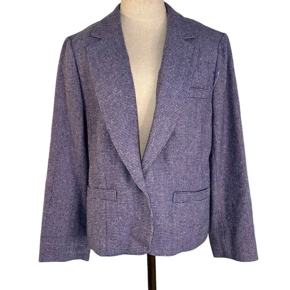 Vintage‎ Pendleton Purple Wool Tweed Blazer Womens Pastel Preppy Career